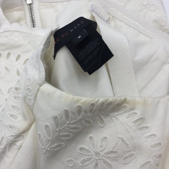 Marc Jacobs White Eyelet Sundress Adjustable/Removeable Straps Size 6 - Picture 14 of 16